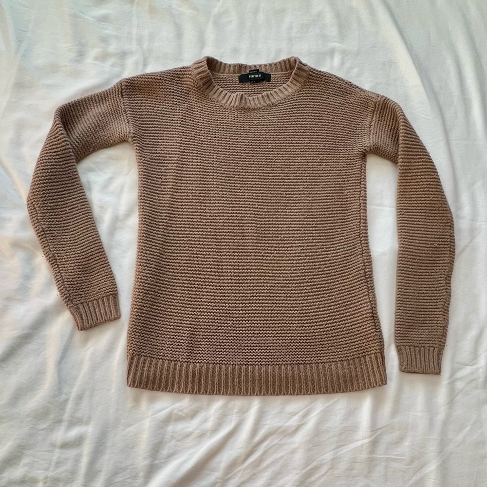 Forever 21 Beige Crewneck Sweater
